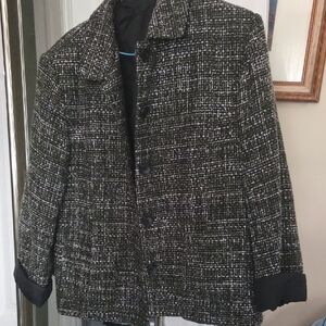 Koret Black and White Tweed Blazer